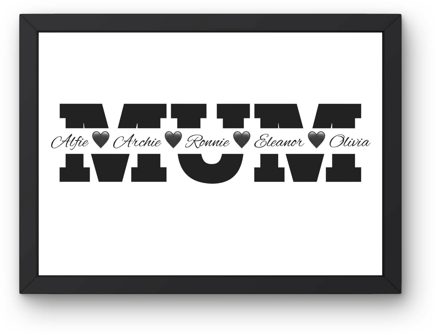 Personalised mum print with entertwined names