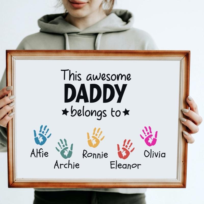 AWESOME DADDY HANDPRINT A4 PRINT