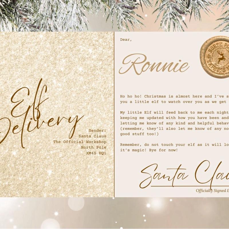 Personalised elf arrival letter