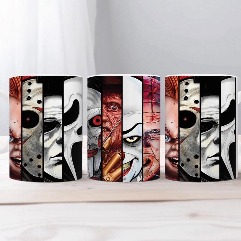 Horror Faces 11oz Mug with Classic Iconic Characters