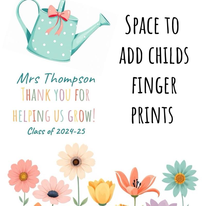 TEACHER PRINT WITH SPACE FOR CHILDS FINGERPRINTS/HANDPRINT