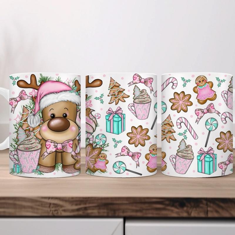 Xmas Cute Reindeer Design 11oz Mugs