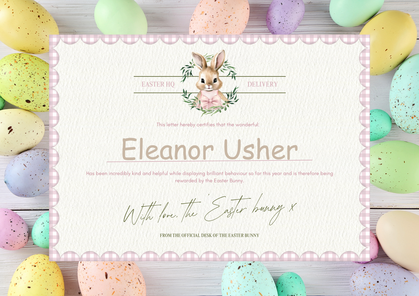 Personalised Easter Certificate