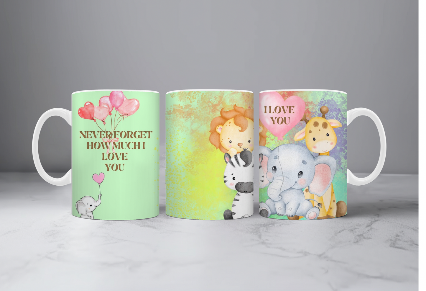I love you animals design mug