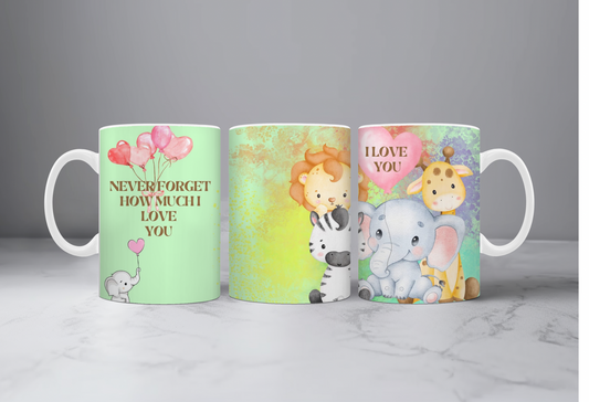 I love you animals design mug