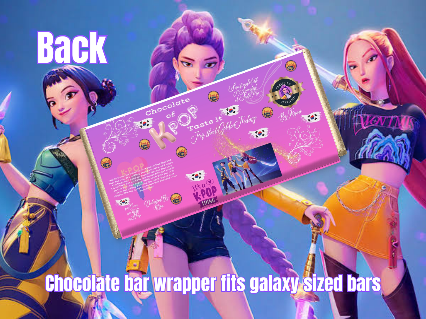 Kpop Chocolate bar wrapper