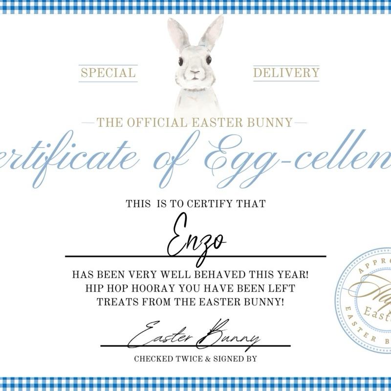 Personalised Easter Certificate for Kids