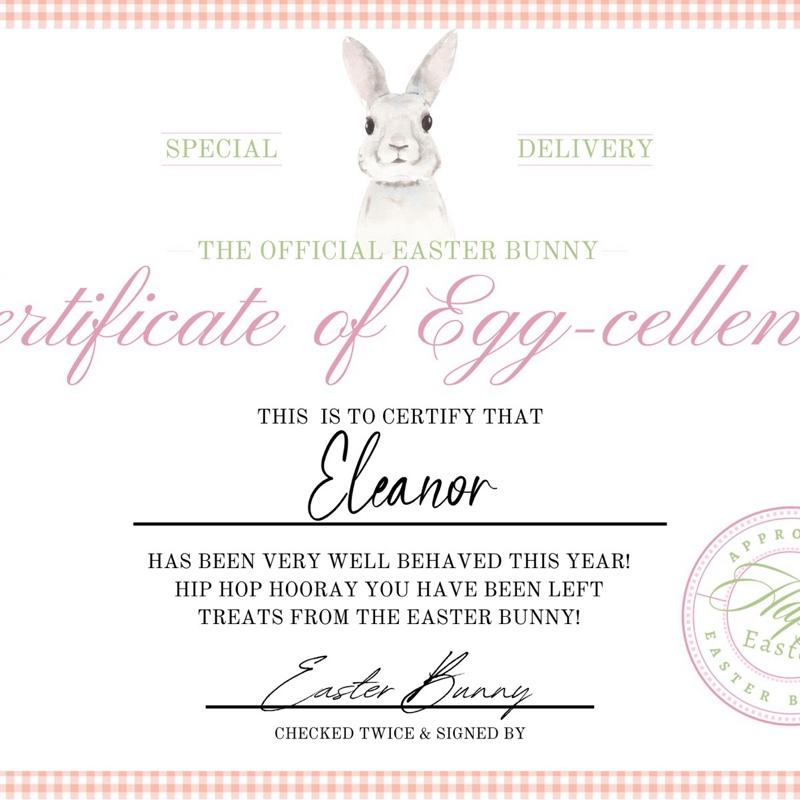Personalised Easter Certificate for Kids