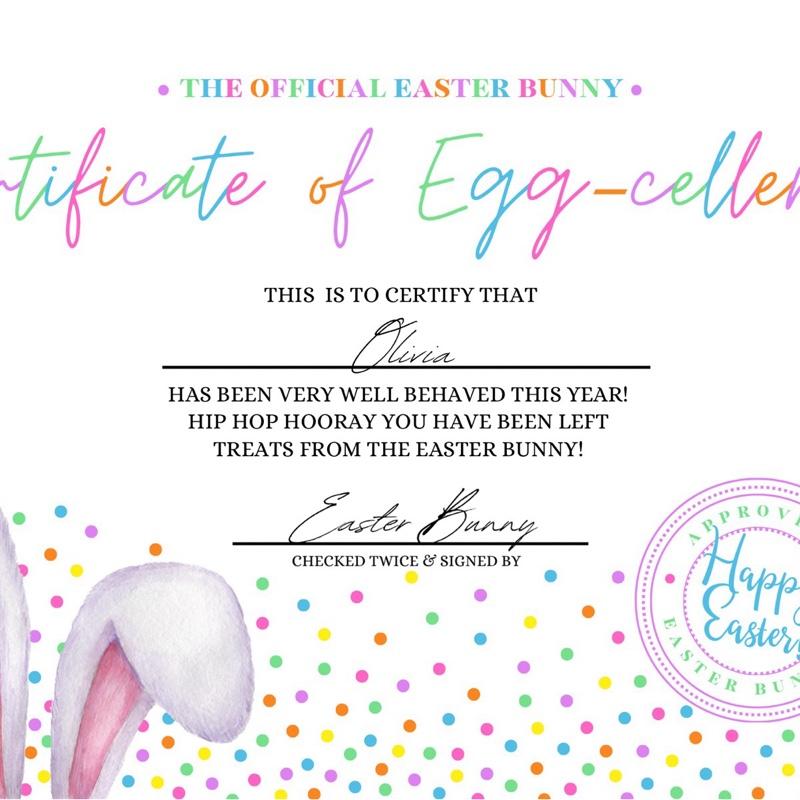 Personalised Easter Certificate for Kids