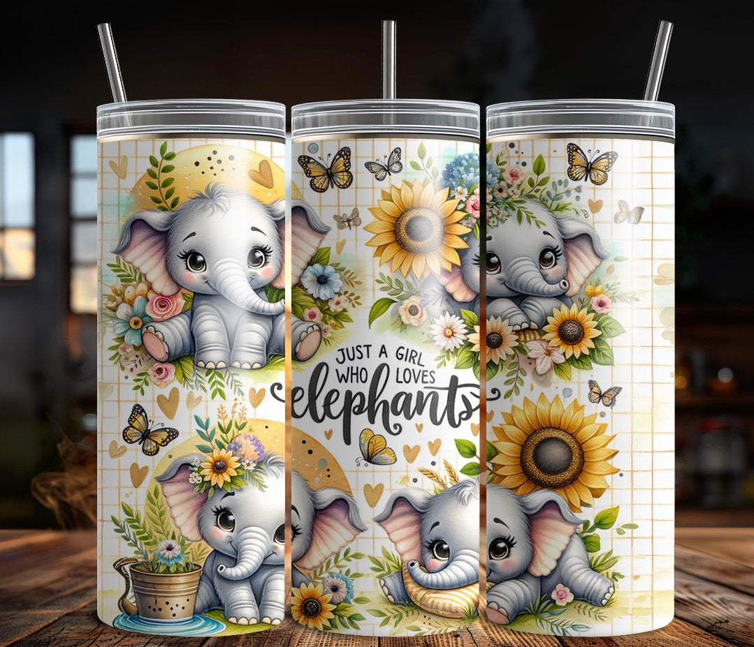 Just a girl who loves elephants 20oz tumbler