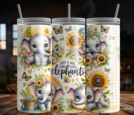 Just a girl who loves elephants 20oz tumbler