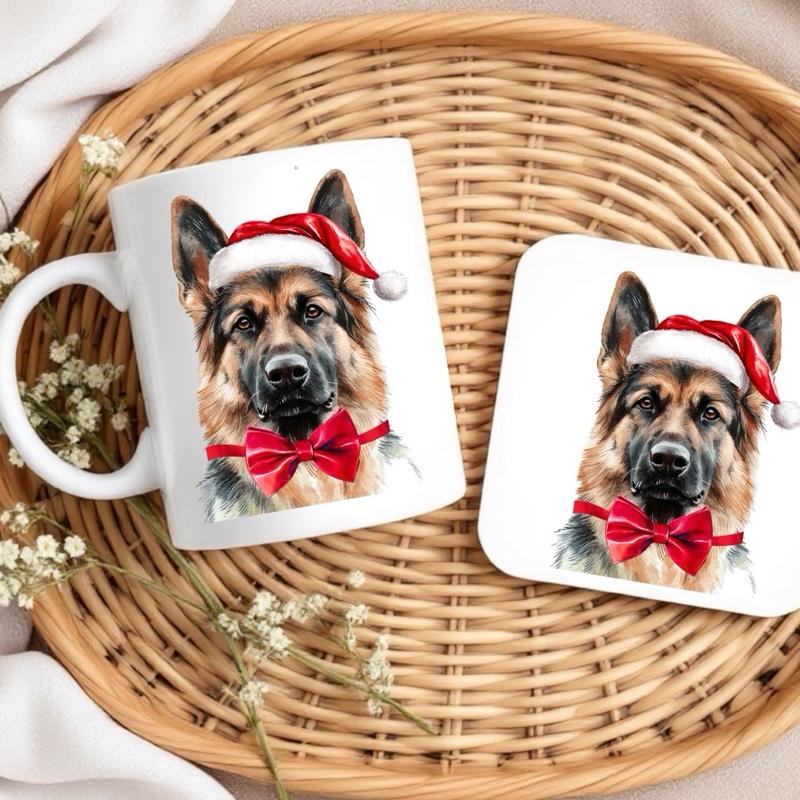 Christmas Dogs Mug and Coaster Set