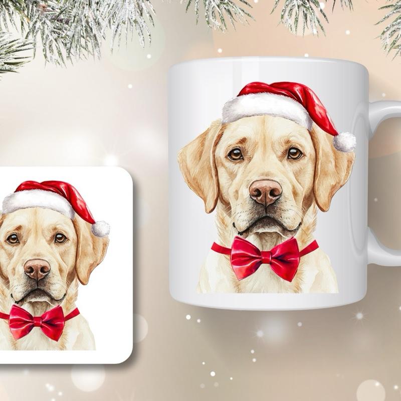 Christmas Dogs Mug and Coaster Set