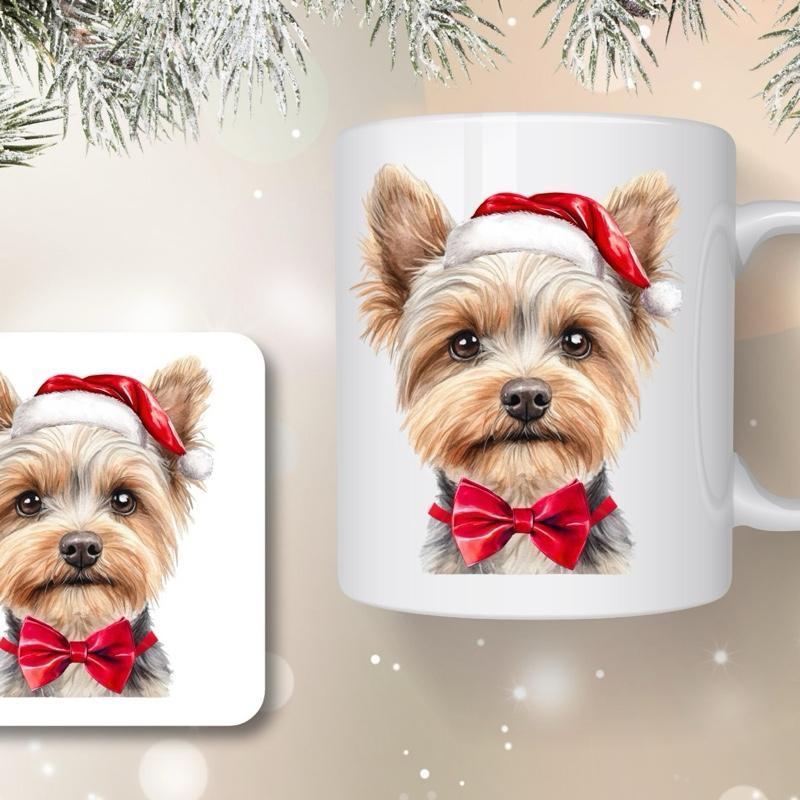Christmas Dogs Mug and Coaster Set