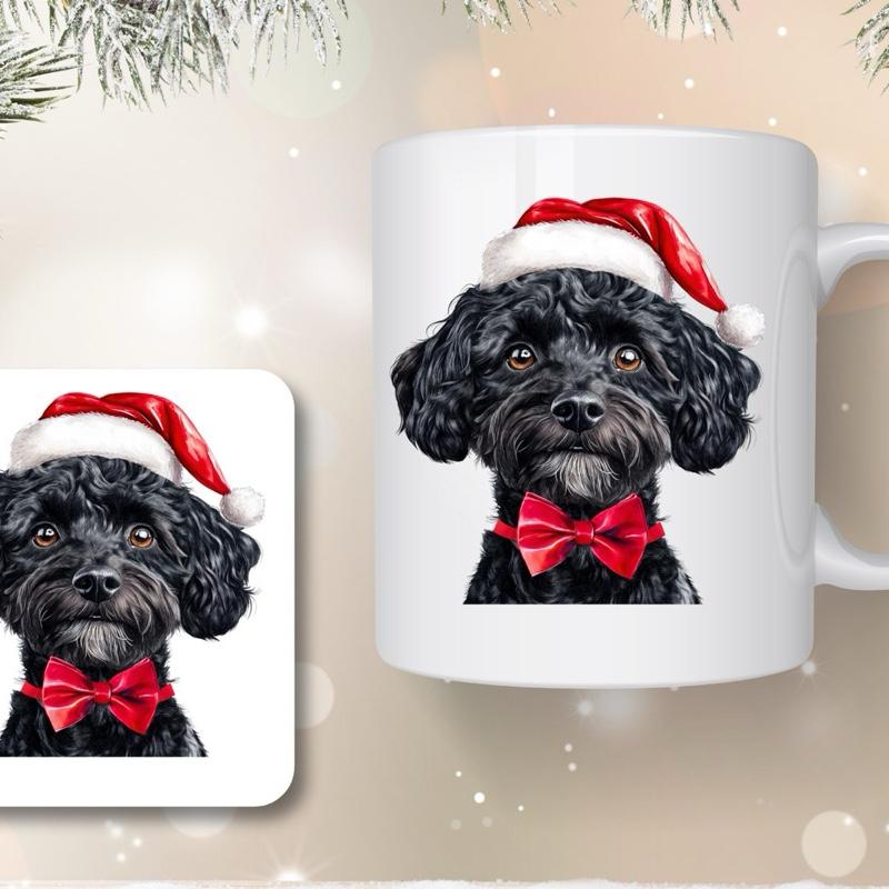 Christmas Dogs Mug and Coaster Set