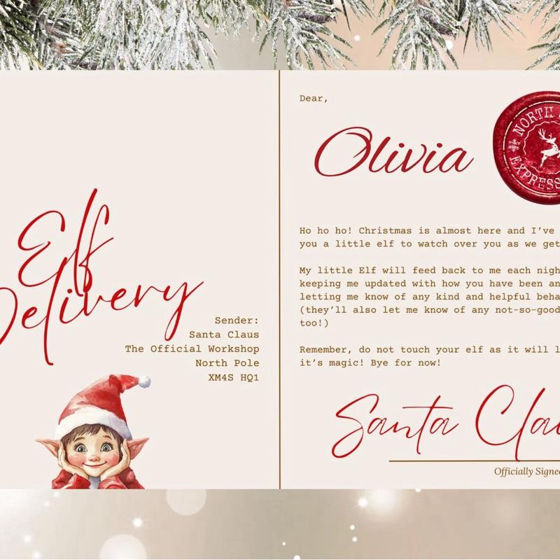 Personalised elf arrival letter