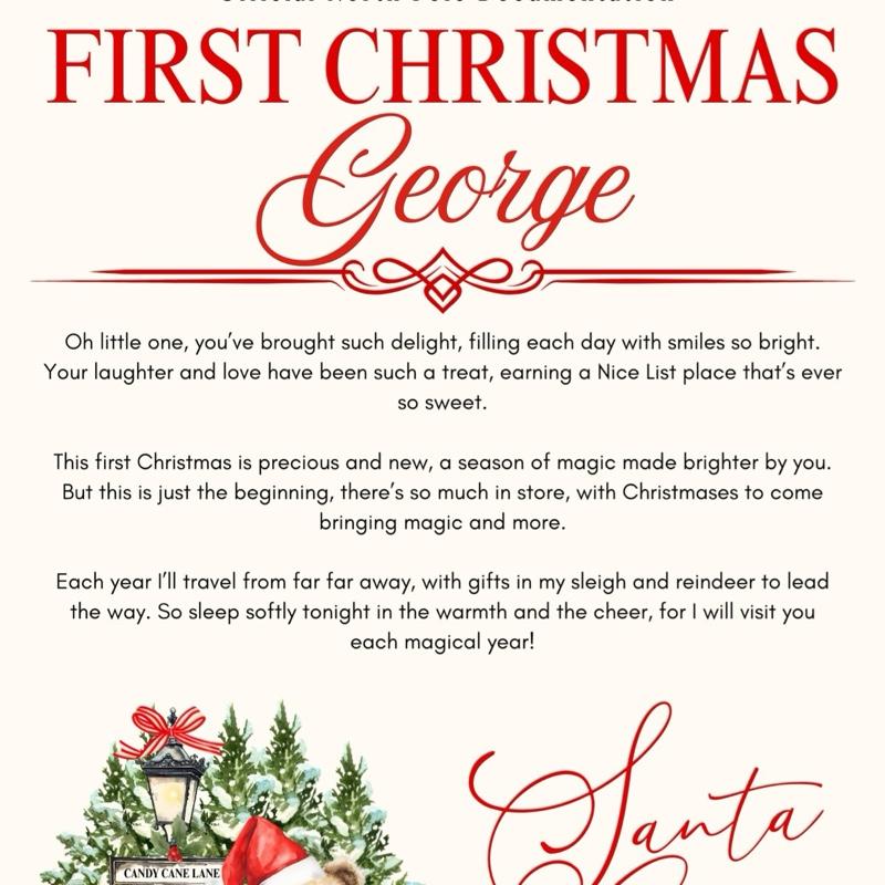 First Christmas Certificates