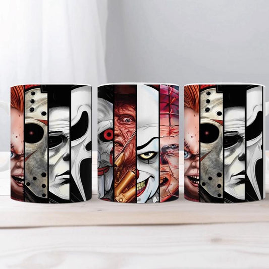 Horror Faces 11oz Mug with Classic Iconic Characters