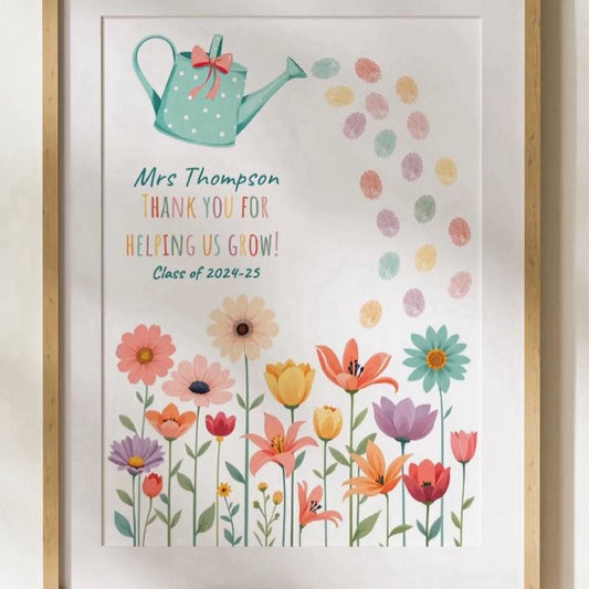 TEACHER PRINT WITH SPACE FOR CHILDS FINGERPRINTS/HANDPRINT